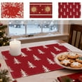 thumbnail image 7 of Steadline Red Christmas Linen Placemat - Washable Stain Resistant Table Mat with Holiday Print for Dining Room Kitchen Festive Decor Insulation Pad, 7 of 7