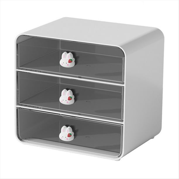 Organizador de Maquillaje de 3 Niveles, Caja de Almacenamiento de CosméTicos, Organizador de Encimera de BañO, Organizador de Escritorio con Cajones -A