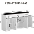 thumbnail image 3 of 55" Buffet Sideboard  Cabinet with Drawers&Doors,Farmhouse Kitchen Storage Cabinet Wood Coffee Bar Cabinet with Shelves for Kitchen, Dining Room, Entryway, 3 of 6