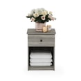 thumbnail image 4 of Furinno TIDUR Night Stand, Nightstand with Drawer, Bedside Table, End Table, Side Table with Storage Shelf, Knob Handle Drawer, for Bedroom, Living Room, Grey Oak, 4 of 5