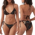 thumbnail image 3 of KLL Steampunk Cowboy Chat Imprimé Ensemble Bikini pour Femmes, String Deux Pièces Haut Licou Triangle Ensemble Bikini avec Bas à Nouer Maillot de Bain Aguichant, 3 of 6