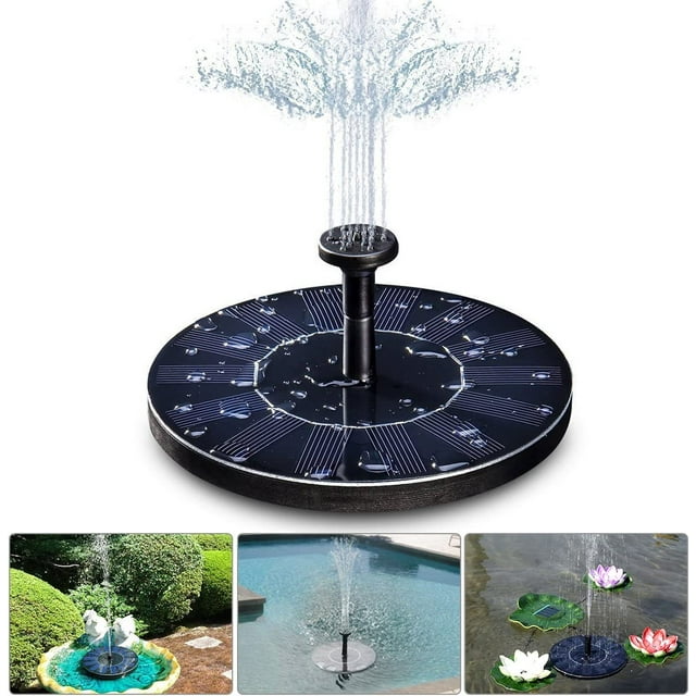 Bomba de fuente solar, bomba de agua solar, mini fuente flotante para decoración de jardín de fuentes de estanque-1.5w- Sincero Electrónica