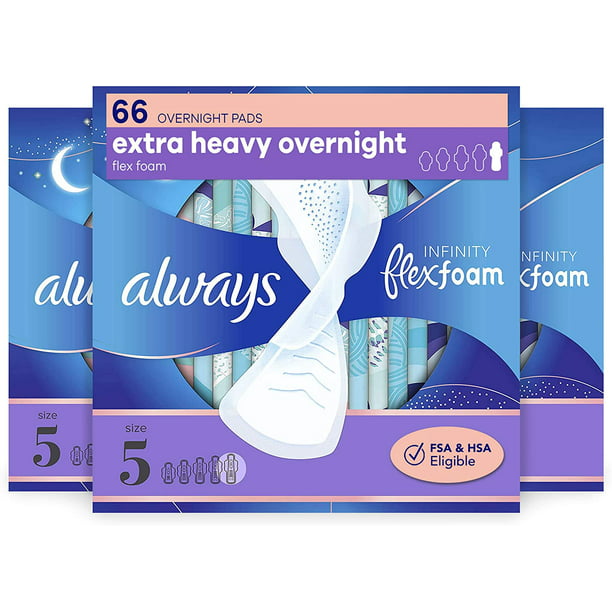 Always Infinity Feminine Pads with Wings for Women, Size 5, Extra Heavy ...