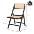 thumbnail image 4 of JONATHAN Y Theo Mid-Century Vintage Wood Rattan Folding Chair with Adjustable Back, Black (Set of 2), FLD1000C-SET2, 4 of 6