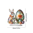 thumbnail image 3 of HuiXinOu 2D Printed Acrylic Easter Bunny Decoration, Flat Tabletop Ornament for Home Office Desk Bookshelf Spring Decor, 3 of 6