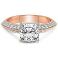 thumbnail image 3 of Cushion Shape 2 Carat IGI Certified Lab Grown Diamond Ring | 14K Rose Gold | Dua Side Stone Knife Edge Lab Diamond Ring | FG-VS1-VS2 Quality Friendly Diamonds, 3 of 5