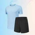 thumbnail image 5 of GERsome Men's Tracksuits 2 Piece Short Sleeve Crewneck Plain T Shirts and Shorts Sets Summer Athletic Running Gym Workout Loungewear for Men M-3XL, 5 of 6