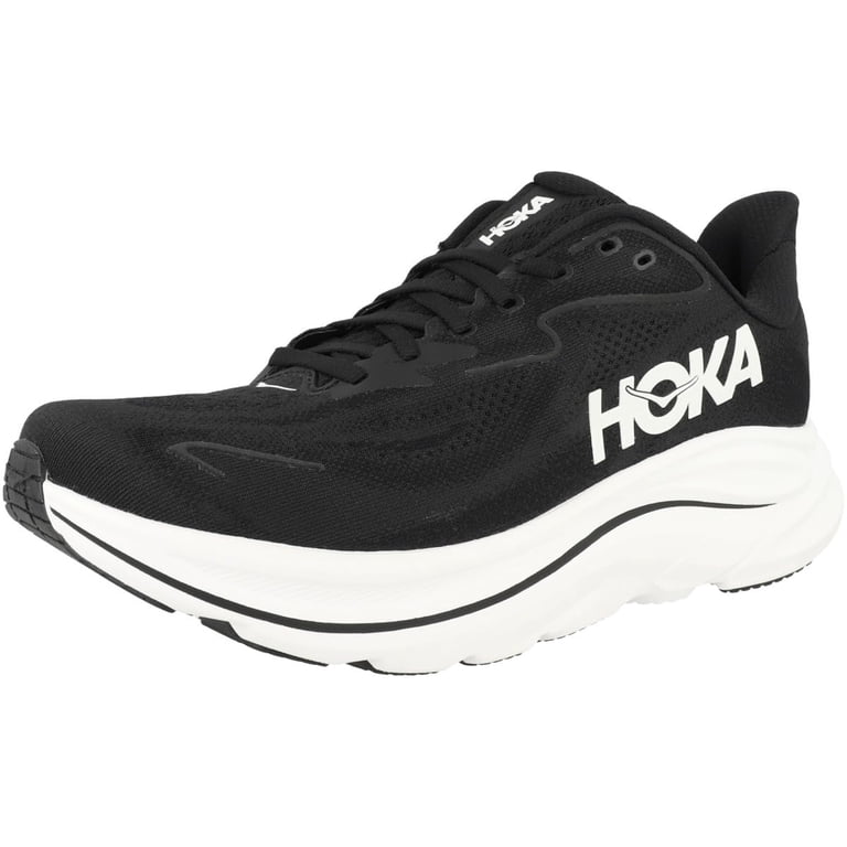 HOKA, Men's Clifton 10 Sneaker, Black White, Cushioned