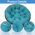 thumbnail image 3 of TOPCHANCES Waterproof Papasan Chair Cushion Only, 51 inch Tuffed Round Floor Seat Cushion, Swing Chair Seat Cushion with Ties, Blue, 3 of 9