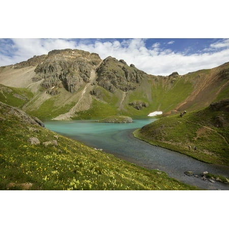 USA, Colorado, San Juan Mountains. Island Lake's green mineral water. Print Wall Art By Jaynes
