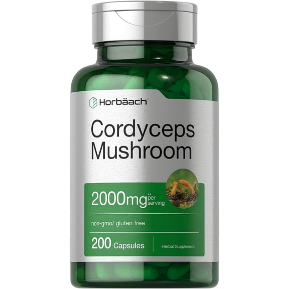 Cordyceps Sinensis Mushroom Extract | 2000mg | 200 Capsules | by Horbaach