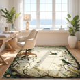 thumbnail image 3 of Design&I 8'x10' Washable Area Rug Moody Whimsical Bird Botanical Vintage Scroll Foliage Border for Dining Room, Large Office, Lounge, Snag-Free, 3 of 7