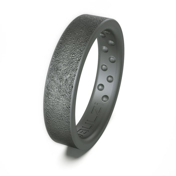 BULZi Wedding Bands, Massaging Comfort Fit Silicone Ring with Airflow, Men’s and Women’s 5mm Thin Hammered Texture Design