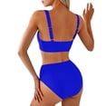 thumbnail image 5 of Fesfesfes Swimsuit for Women's Bikini Solid Set Swimsuit Two Piece Beachwear Split Swimwear Solid Color Print High Waist Women's Fashion Bikinis Sets, 5 of 5