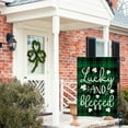 thumbnail image 6 of Sm:)e Lucky and Blessed Shamrock St. Patrick's Day Garden Flag 12.5 x 18 Inch Watercolor Buffalo Plaid, Patricks Day Decoration, 6 of 7