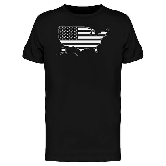 American Map Shape Usa Flag Tee Men's -Image by Shutterstock