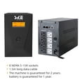 thumbnail image 4 of 1500VA UPS Battery Backup Computer Uninterruptible Power Supply Units & Surge Protector 900W LCD Display, 4 of 6