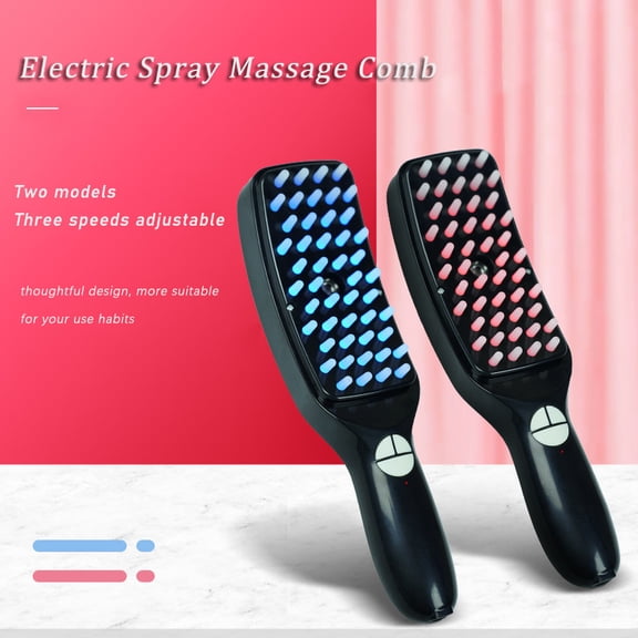 3-in-1 Electric Scalp Massager Brush with Red & Blue Light & Mist Spray, Rechargeable Hair Care Comb for Soothing Scalp Relaxation and Detangling