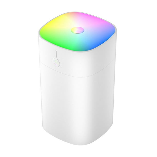 Humidificador personal silencioso con luz nocturna y minihumidificador de niebla fría. Blanco