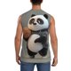 thumbnail image 4 of Fotbe Cartoon Pandas Basketball Men's Camiseta sin Mangas Estampada para Hombres, Playera Casual para Gimnasio, Entrenamiento, Playa-3X-Large, 4 of 7