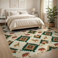 thumbnail image 3 of ODIKA 8'x10' Washable Area Rug Durable, Non-Slip Wildlife Stepped Border Livingroom Southwestern Large Cabin Neutral Playful for Living Room, Under Sectional, Family, 3 of 7