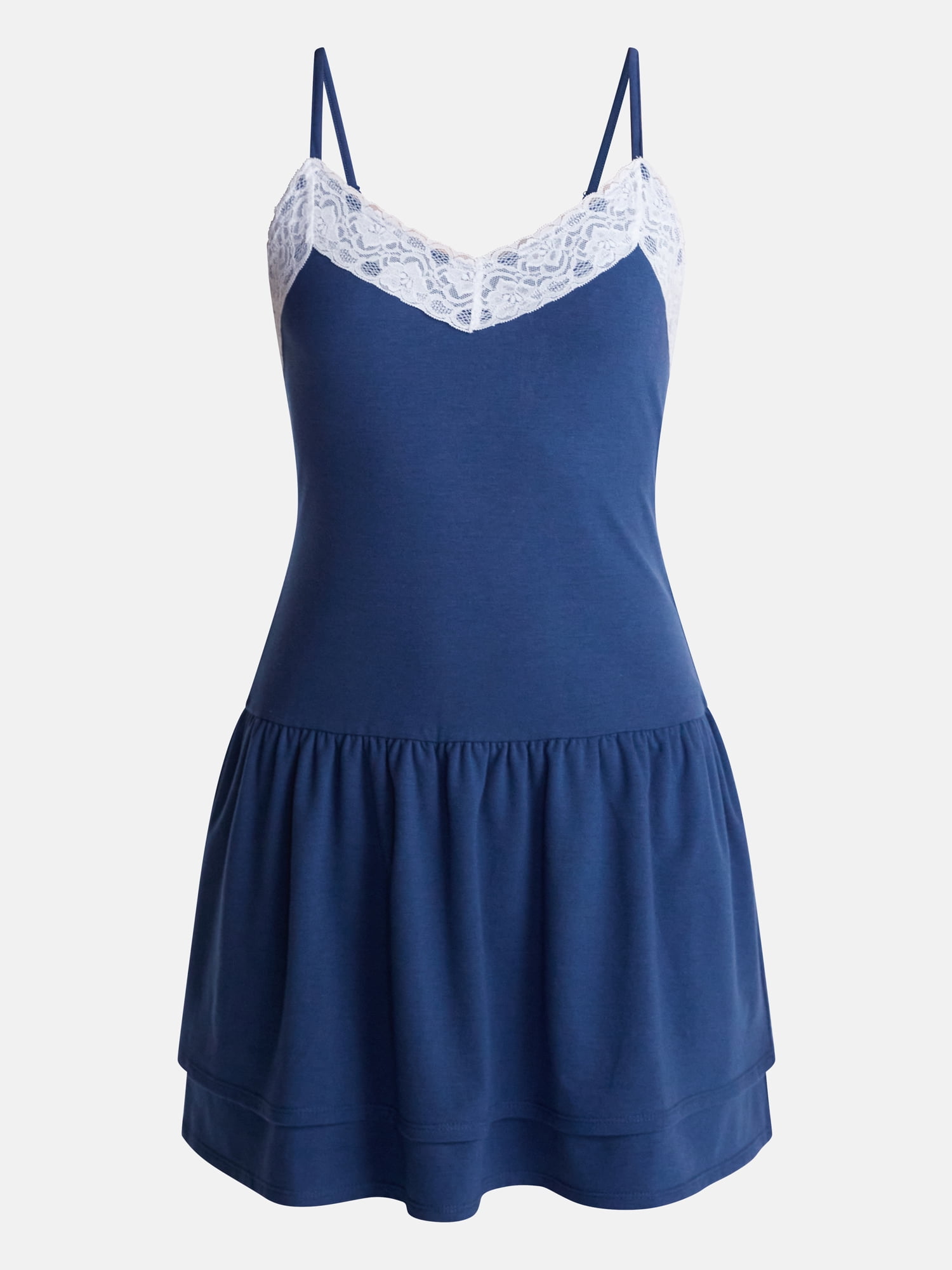 No Boundaries Lace Trim Tiered Mini Dress, Women's XXS-XXL