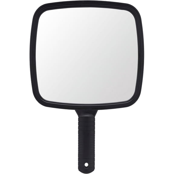 Large Hand Mirror, Large Black Handheld Mirror,Salon Barber Hairdressing Handheld Mirror with Handle