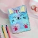 thumbnail image 4 of Diario de gato Quinlirra para niñas, cuaderno de peluche con efecto tie-dye, cuaderno de tapa dura esponjoso para escribir y dibujar, ideal para cumpleaños de niñas de 4 a 12 años (gato), 4 of 6