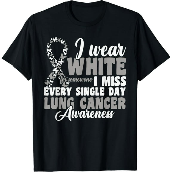 Playful Comfort Tee - I Wear White Lung Cancer Awareness T-Shirt