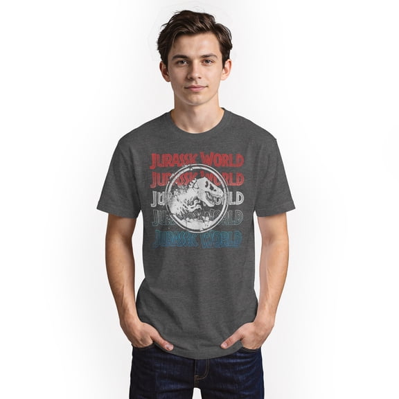 Men's Jurassic World: Fallen Kingdom 4th of July Logo Graphic Tee Charcoal Heather X Large