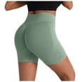 thumbnail image 2 of Hessimy Biker Shorts Women Tummy Control Workout Shorts with Pockets High Waisted Compression Gym Running Yoga Shorts Women Green XL, 2 of 5