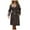 Coffee, variant on BYHONG Women's Windbreaker Long Loose Jacket PU Leather Jacket Female OVERSIZE Classic Lapel Jacket with Belt Jackets for Women Coat for Women White M