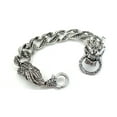 thumbnail image 5 of Fashion Jewelry Vintage Powerful Gothic Dragon Tribe Silvertone Bracelet - J194, 5 of 5