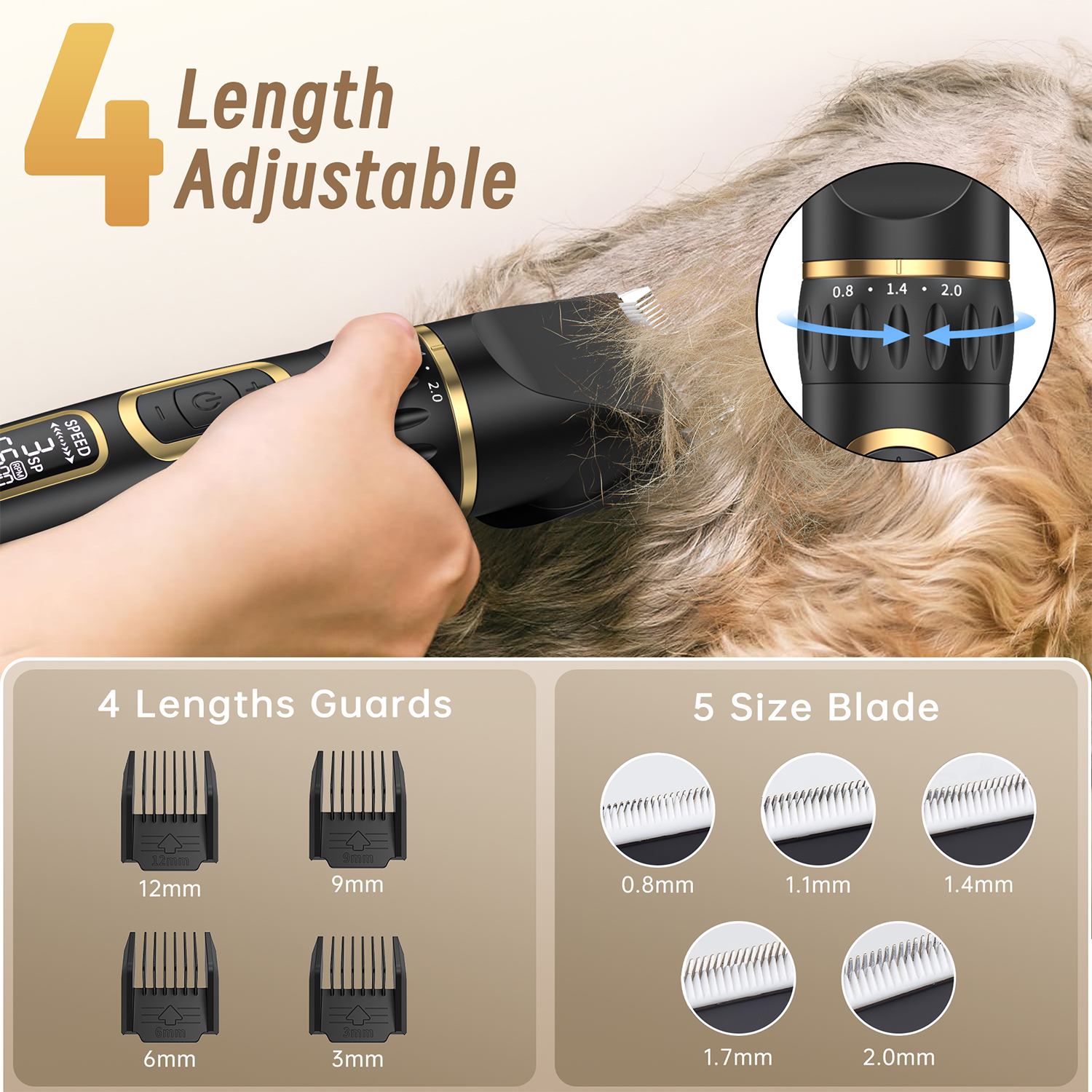 Cshidworld Dog Grooming Clipper Kit, Rechargeable photo 5