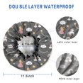 thumbnail image 3 of Shower Caps,Dark Gray Princess Unicorn Cloud Pattern Waterproof Shower Cap for Women 4 Pieces,Double Reusable Hair Cover for Shower PEVA Elastic Stretch Hem, 3 of 7