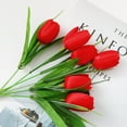 thumbnail image 2 of Hilingoto Clearance Artificial Flowers Artificial Flowers 1Pc 6 Fork 6 Heads Simulation Tulips Artificial Silk Flowers Red, 2 of 7