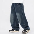 thumbnail image 5 of TBWNWG Boys Casual Straight Leg Jeans Loose Fit Trousers for Outdoor Play Comfortable Fall Wide Leg Baggy Pants,Sizes 5-6 Years, 5 of 9