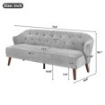 thumbnail image 2 of Leumius 73.6" 3-Seater Sofa, Modern Tufted Upholstered Couch Comfy Upholstered Sofa for Living Room, Apartment, Light Grey, 2 of 9