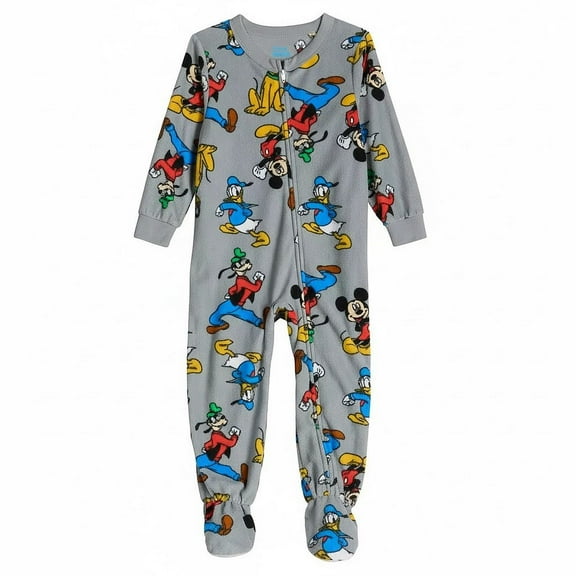 Mickey Mouse and Friends Toddler Boy's Soft Fleece Footed Pajama Sleeper, Size 3T