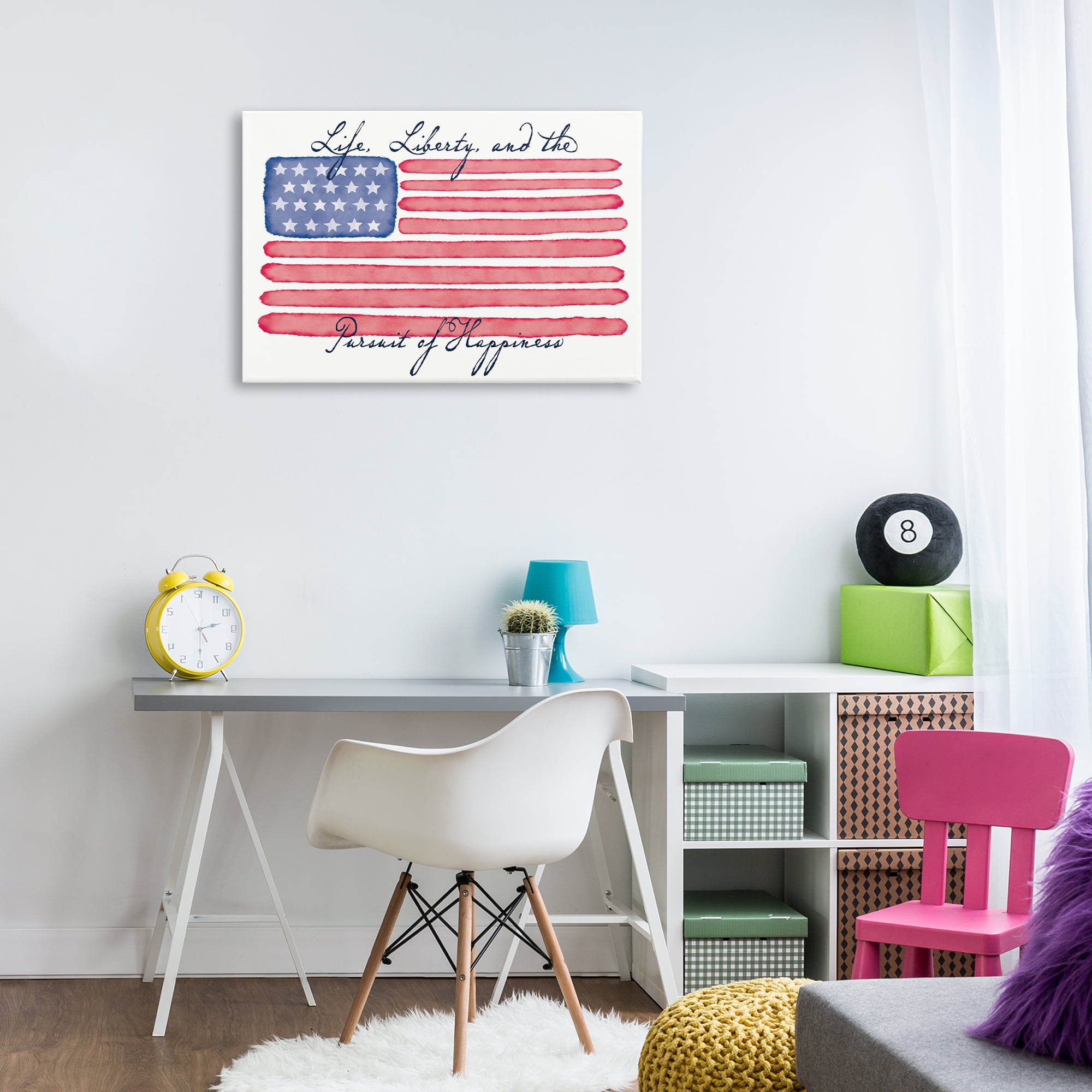 Stupell Industries All American Patriotic Phrase Patriotic Painting Wrapped Canvas Art Print Wall Art, 30 x 20