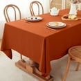thumbnail image 3 of 100% Pure Linen Tablecloth, 55x55 Inch Square Table Cover - Caramel, 3 of 7