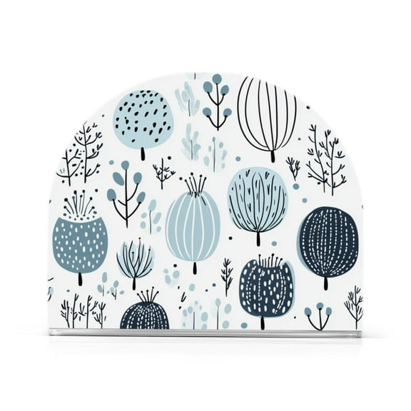 Napkin Holder Scandinavian Tree Motif Thick U Shape Acrylic Non Slip Space Saving for Kitchen