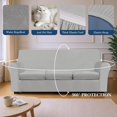 thumbnail image 5 of Spandex Stretch 2 Pieces Armchair Cover Super Soft Armchair Slipcovers Water Repellent Couch Covers Sofa Chair Cover for Living Room Furniture Protector Washable(Light Grey), 5 of 14