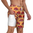 thumbnail image 2 of Kdxio Red Cars Print Men'S Swim Trunks With Compression Liner 7 Inch Inseam Quick Dry Swim Shorts, 2 of 7