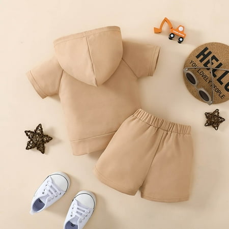 

TOWED22 Baby Boys Summer Clothes Toddler Baby Girl Shorts Set Watermelon Ruffle Sleeve Top + Denim Shorts Summer Clothes Outfits Beige
