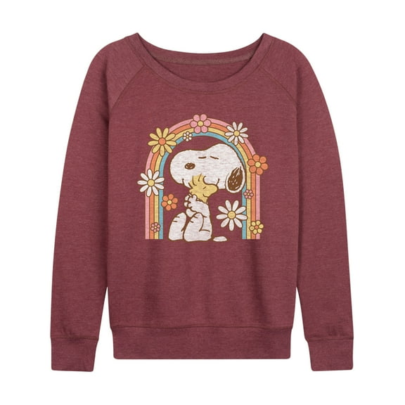 Peanuts - Retro Flower Rainbow - Women's Lightweight French Terry Long Sleeve Shirt