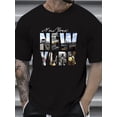 thumbnail image 6 of 100% Cotton New York Pattern Men'S T-Shirt - Casual And Comfortable Round Neck T-Shirt with Iconic New York Skyline Print, Machine Washable, Suitable for Summer Wear, 6 of 6