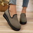 thumbnail image 6 of Christmas Gift Women's Flats Shoes Ballet Flats Dress Shoes Women's Fashionable Casual And Winter All-Match Loafers Solid Color Round Toe Flat Thick Sole One-Foot Shoes Army Green 43, 6 of 9