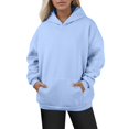 thumbnail image 2 of Topvent Women's Fashion Daily Versatile Casual Crewneck Sweatshirts Long Sleeve Solid Color Top Sweatshirts, 2 of 5