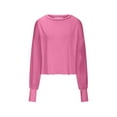thumbnail image 4 of cfhntfmh Long Sleeve Shirts for Women Trendy Back Cross Cutout Going out Tops Loose Casual Crewneck Baggy T-Shirts, 4 of 7